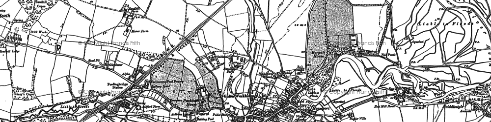 Old map of Ashford in 1895