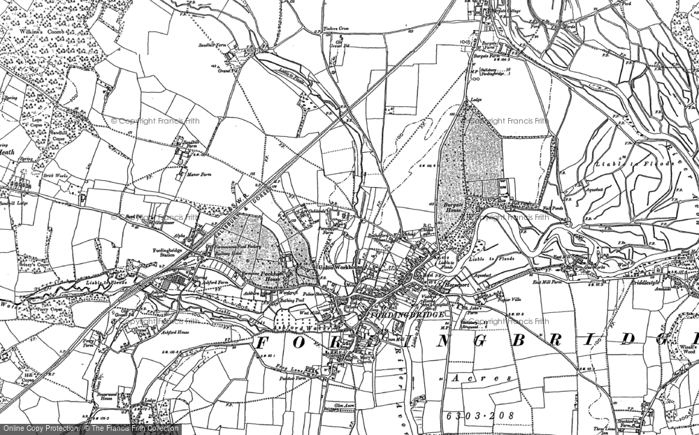 Old Map of Fordingbridge, 1908 in 1908