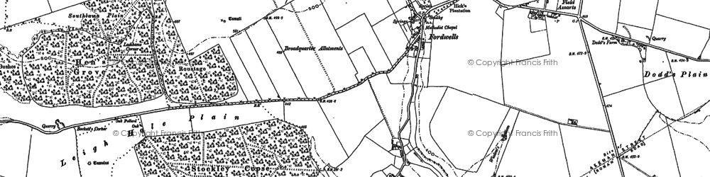 Old map of Fordwells in 1898