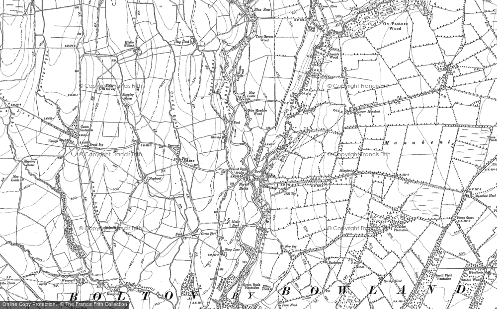 Old Map of Historic Map covering Beckfoot in 1893