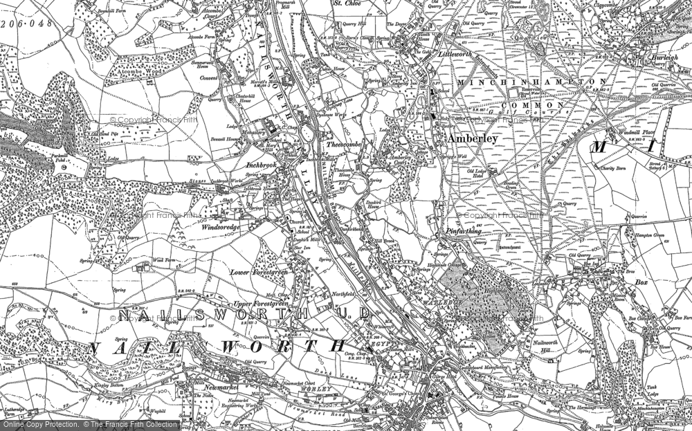 Old Map of Historic Map covering Watledge in 1882