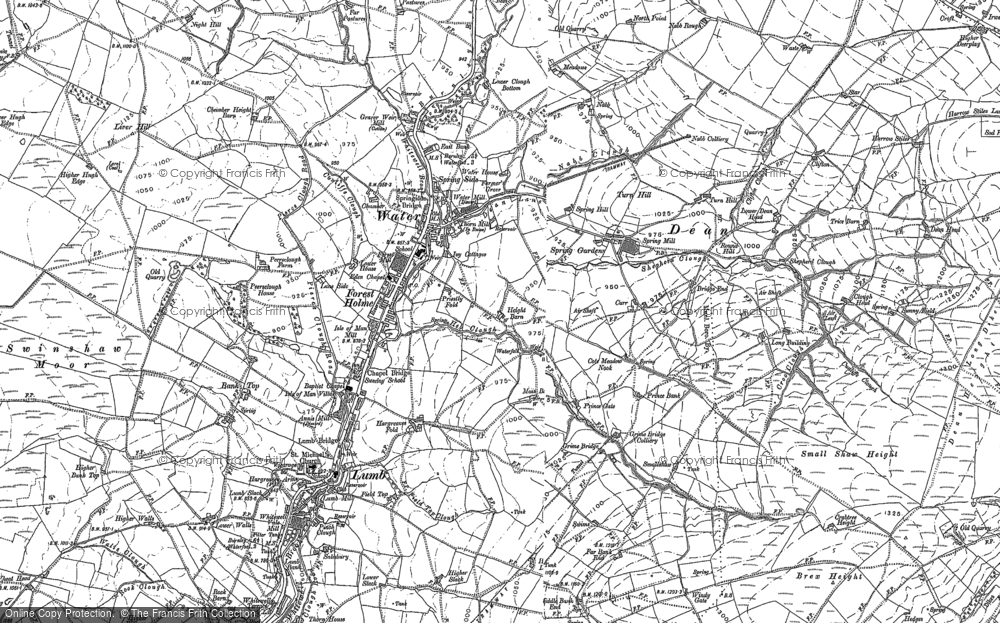 Old Map of Historic Map covering Forest of Rossendale in 1892