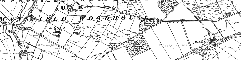 Old map of Newlands in 1884