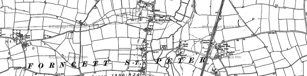 Old map of Forncett St Mary in 1881