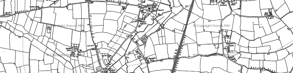 Old map of Forncett End in 1882