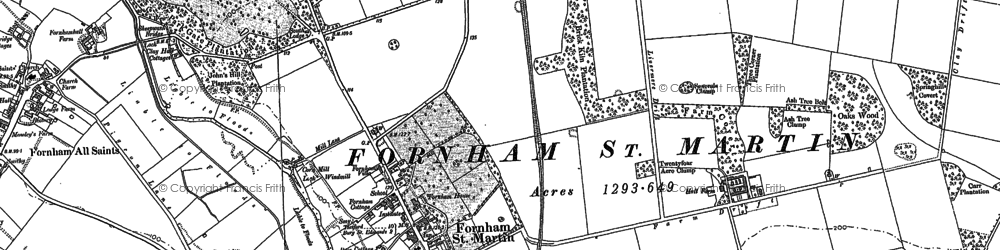 Old map of Fornham St Martin in 1883