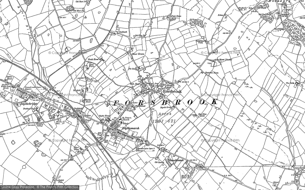 Old Map of Historic Map covering Blythe Marsh in 1879