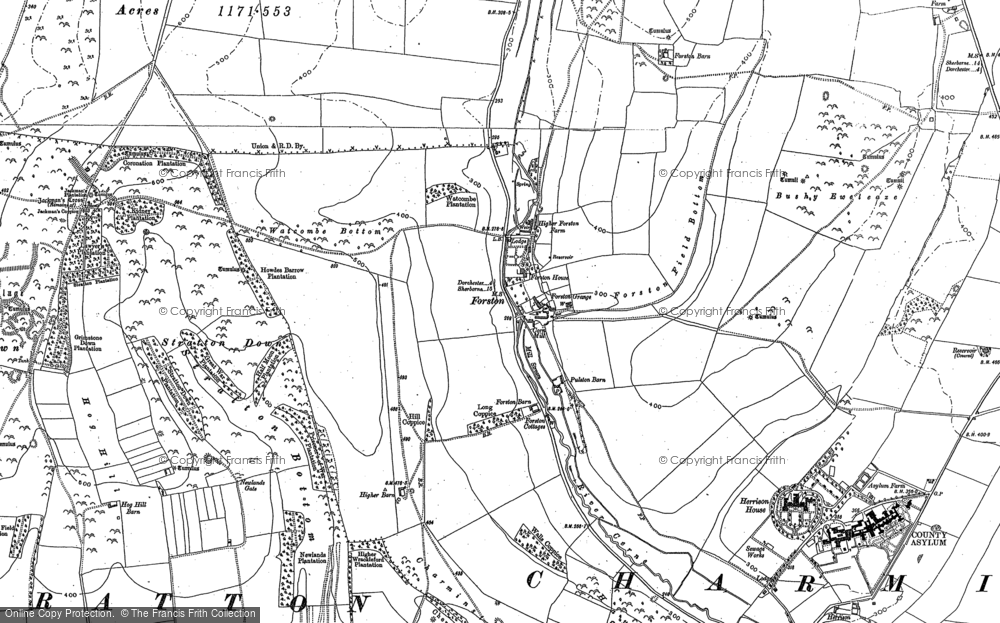 Old Map of Forston, 1887 in 1887