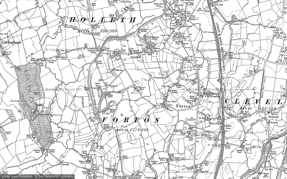 Old Map of Forton, 1910 in 1910