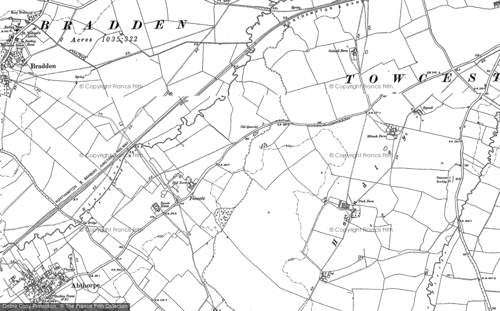 Old Map of Foscote, 1883 in 1883