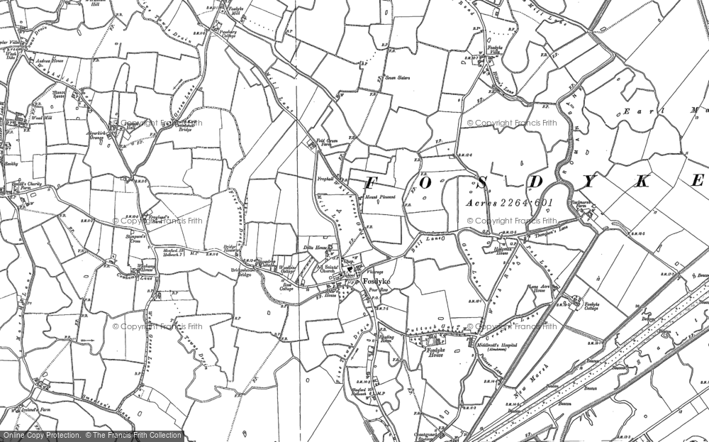 Old Map of Historic Map covering Bucklegate in 1886