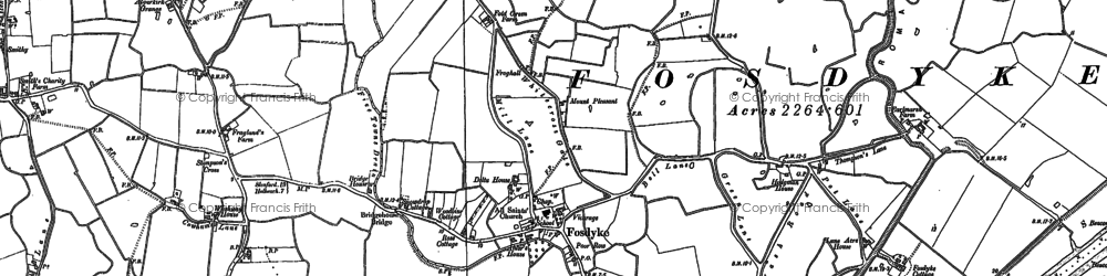 Old map of Fosdyke in 1886