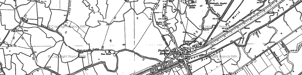 Old map of Fosdyke Bridge in 1886