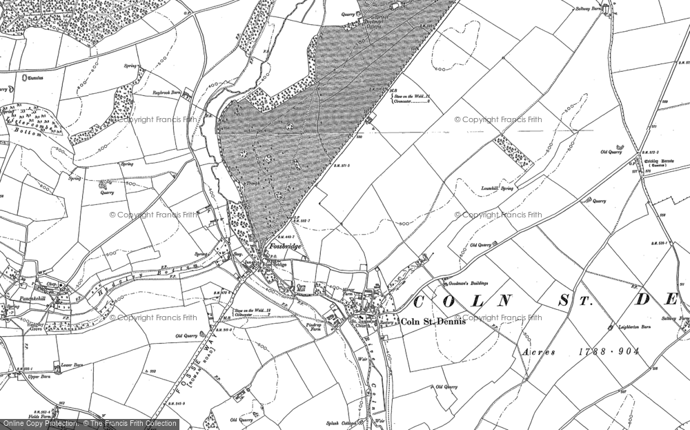Old Map of Fossebridge, 1882 - 1883 in 1882