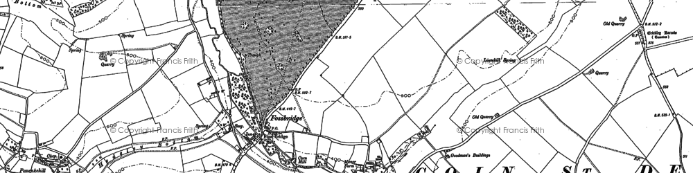 Old map of Fossebridge in 1882