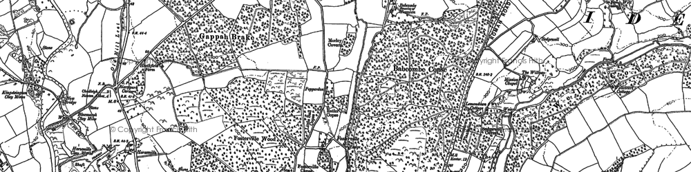 Old map of Babcombe in 1887