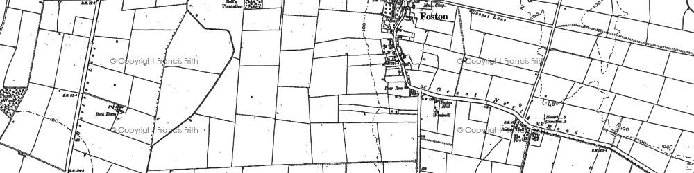 Old map of Foston in 1887