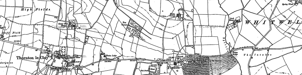 Old map of Foston in 1891