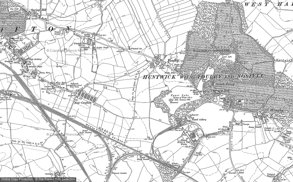 Old Map of Historic Map covering Nostell Priory in 1860
