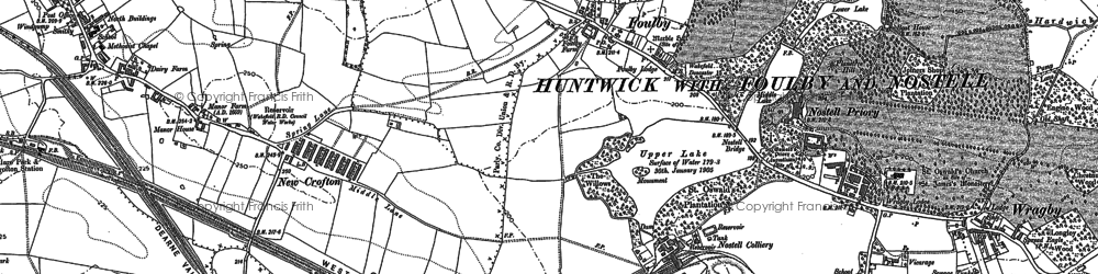 Old map of Nostell Priory in 1860