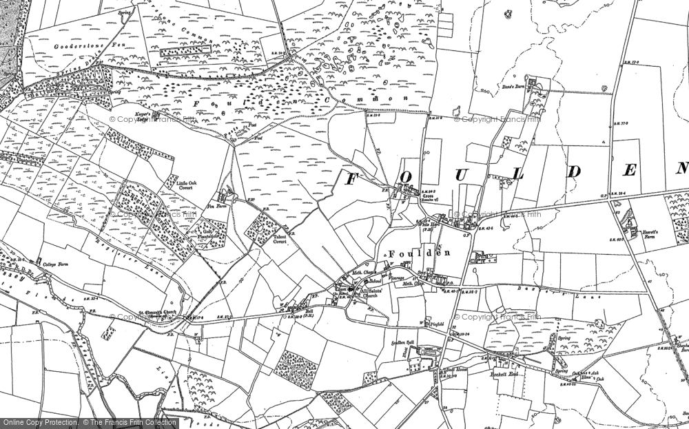 Old Map of Historic Map covering Beckett End in 1879