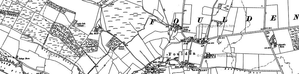 Old map of Bone's Barn in 1879