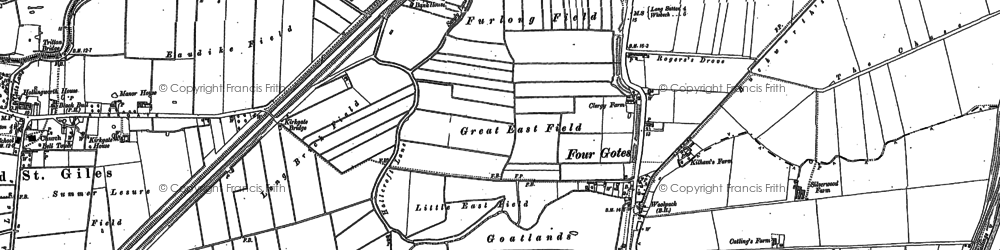 Old map of Four Gotes in 1900