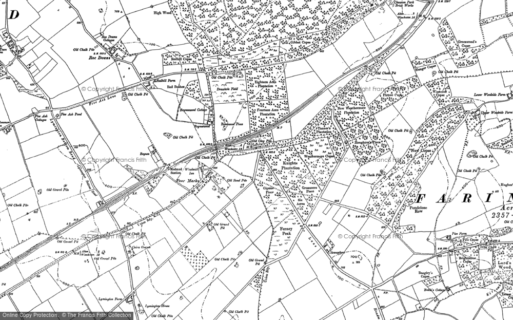 Old Map of Historic Map covering Kitwood in 1894