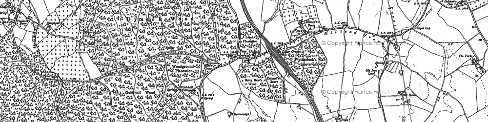 Old map of Four Oaks in 1882