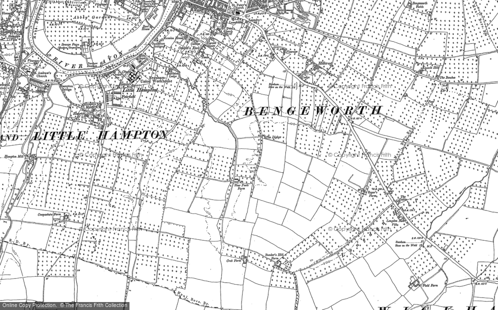 Old Map of Four Pools, 1884 - 1900 in 1884