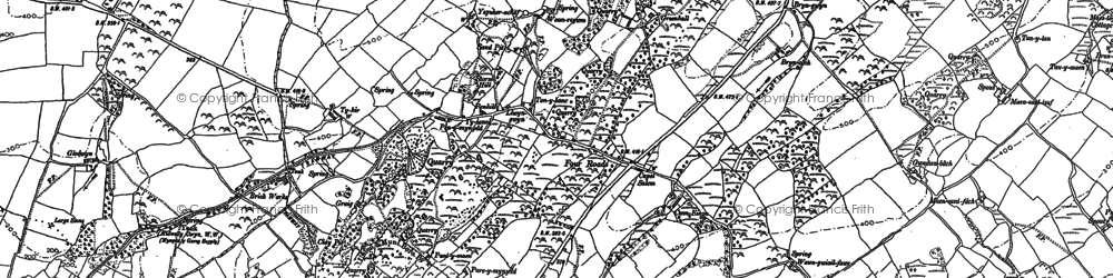 Old map of Pont-newydd in 1879