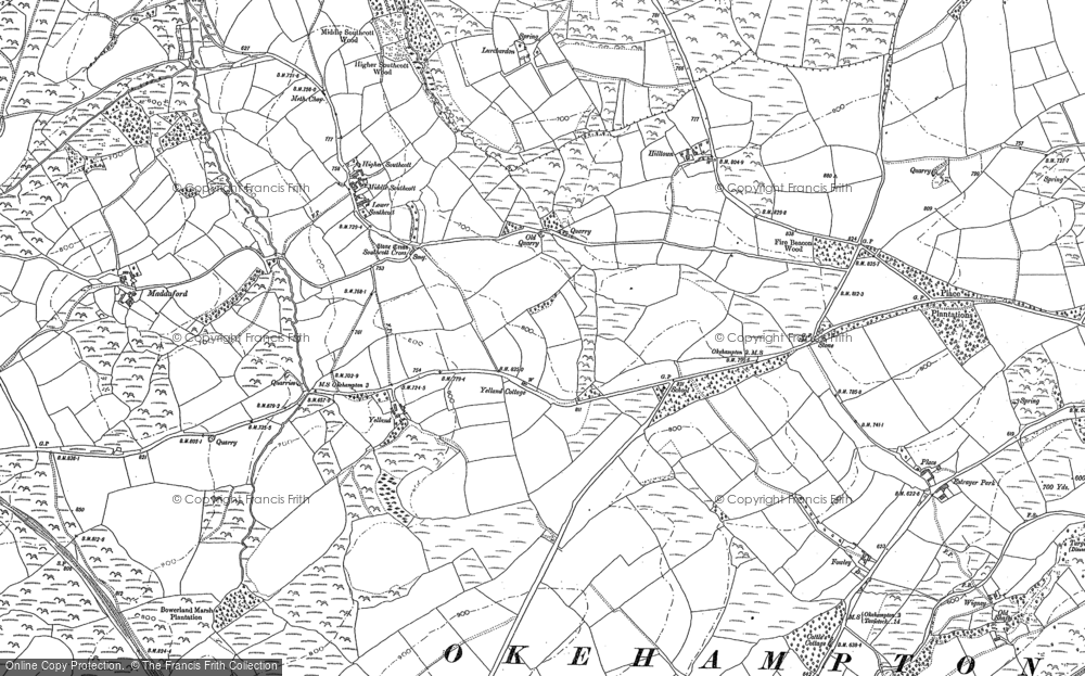 Old Map of Fowley Cross, 1884 in 1884