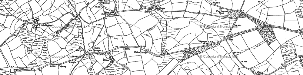 Old map of Fowley Cross in 1884