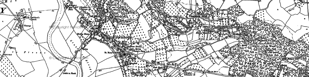 Old map of Fownhope in 1887