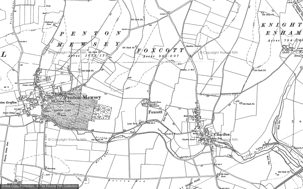 Old Map of Foxcotte, 1894 - 1909 in 1894