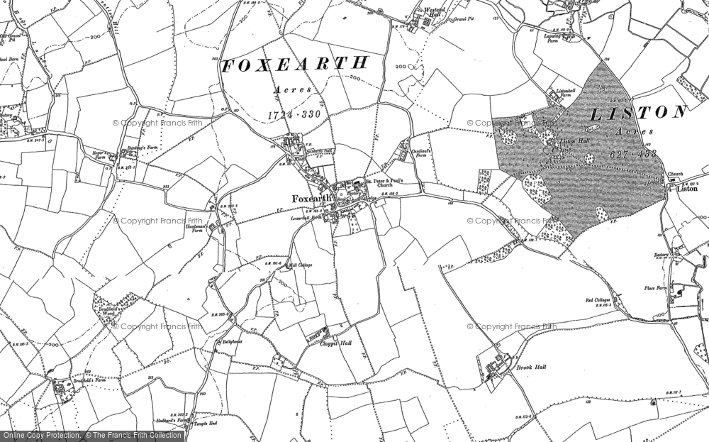 Old Map of Foxearth, 1885 - 1902 in 1885