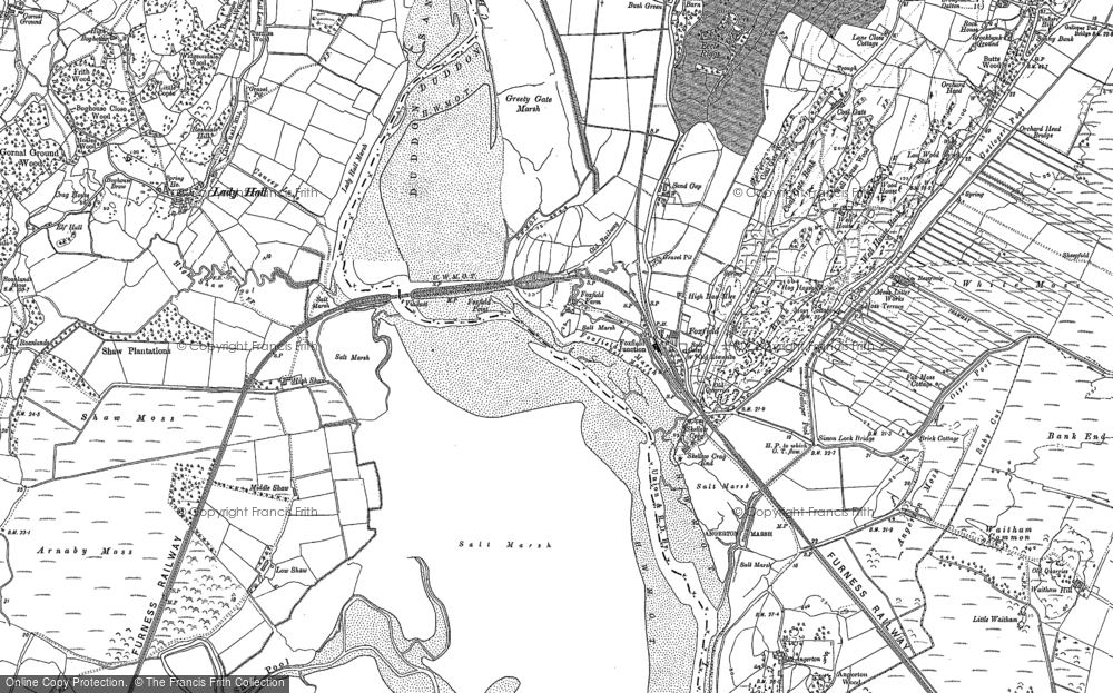 Old Map of Historic Map covering Angerton in 1911