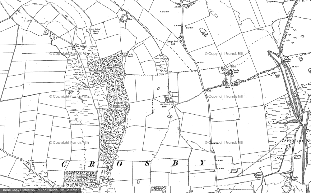 Old Map of Historic Map covering Crosby in 1885