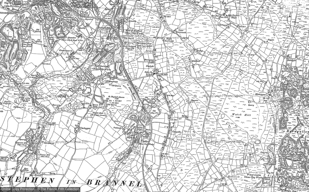 Old Map of Historic Map covering Carpalla in 1879