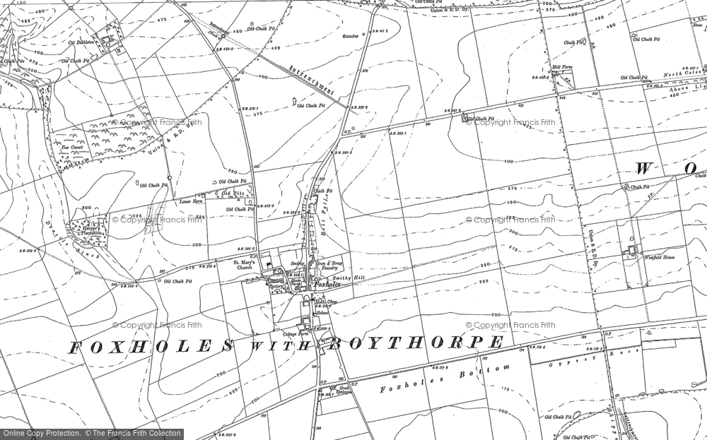 Old Map of Foxholes, 1888 in 1888