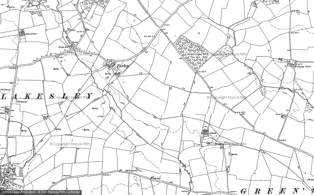 Old Map of Foxley, 1883 in 1883