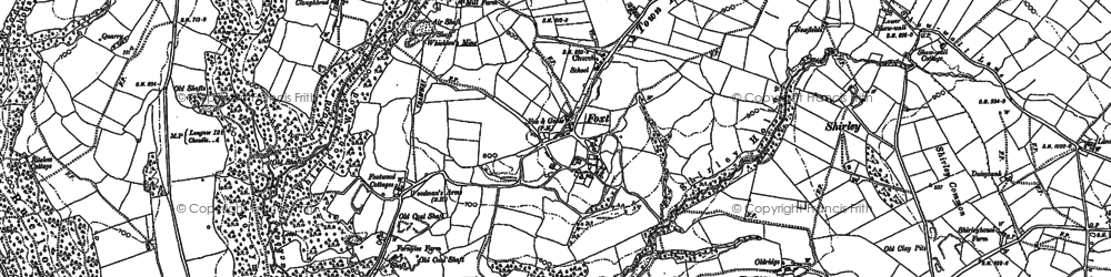 Old map of Foxt in 1880