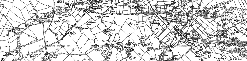 Old map of Fraddam in 1877