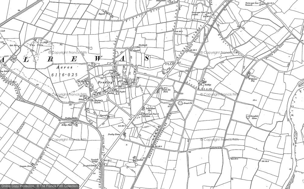 Old Map of Fradley, 1882 in 1882