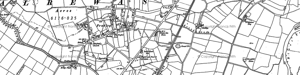 Old map of Fradley in 1882