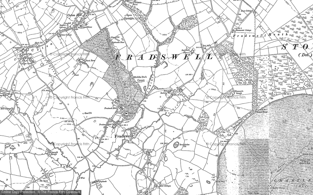 Old Map of Fradswell, 1881 in 1881