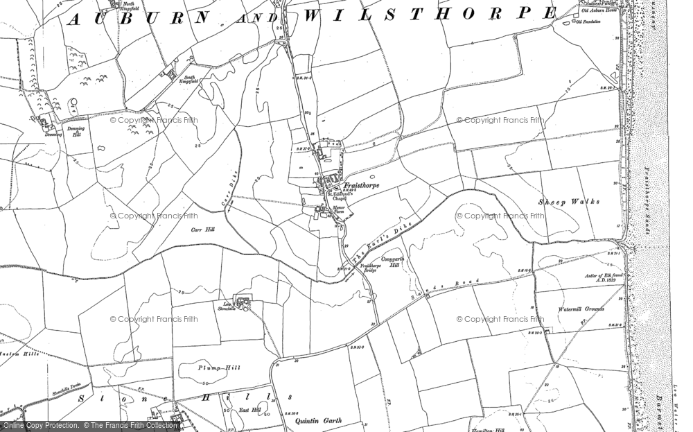 Old Map of Historic Map covering Auburn Village in 1888