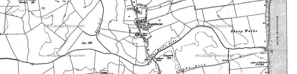 Old map of Fraisthorpe in 1888