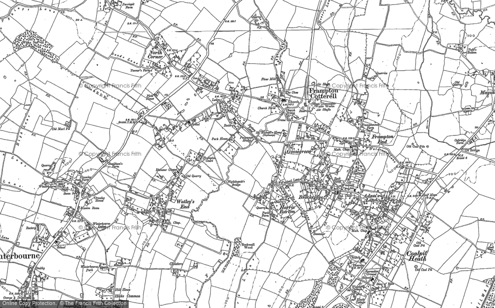 Old Map of Historic Map covering Frampton End in 1879