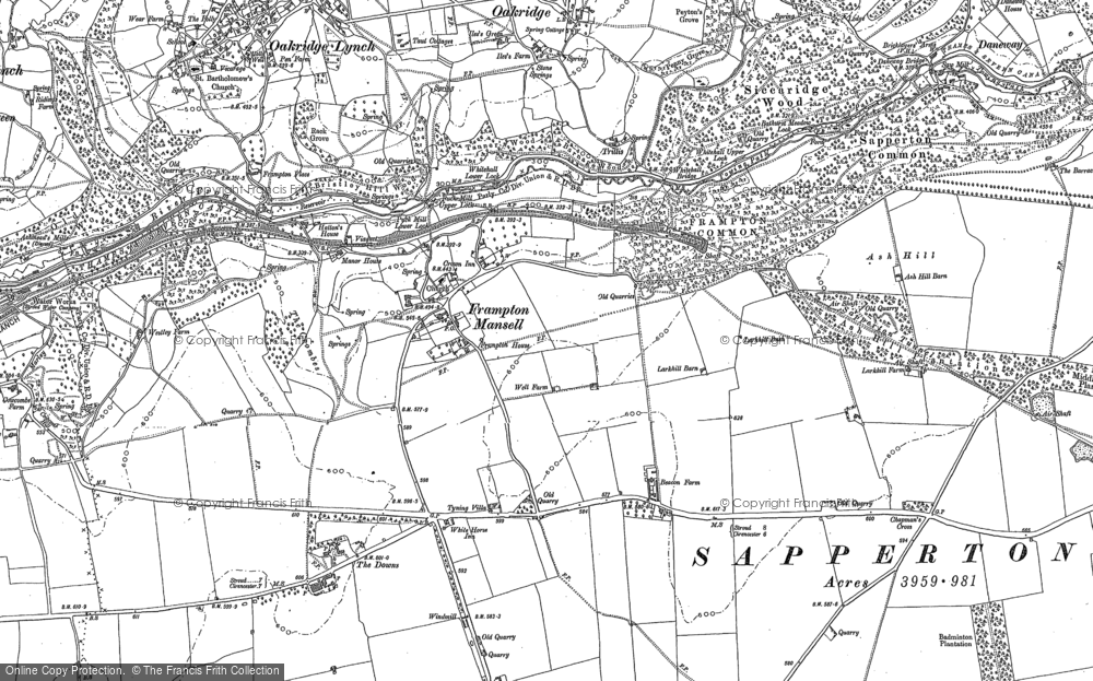 Old Map of Frampton Mansell, 1882 - 1883 in 1882